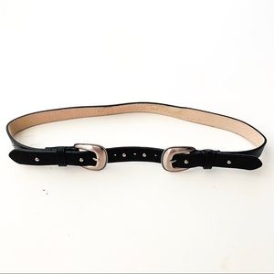 Double Buckle Leather Belt
